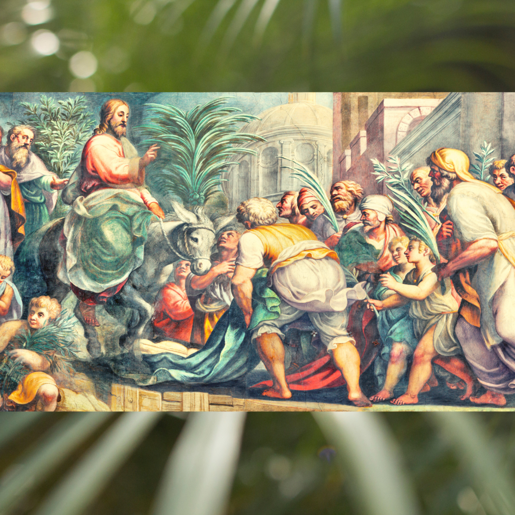 Palm Sunday Image. Jesus entering into Jerusalem.